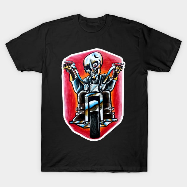 Biker Skeleton T-Shirt by Brandy Devoid special edition collecion